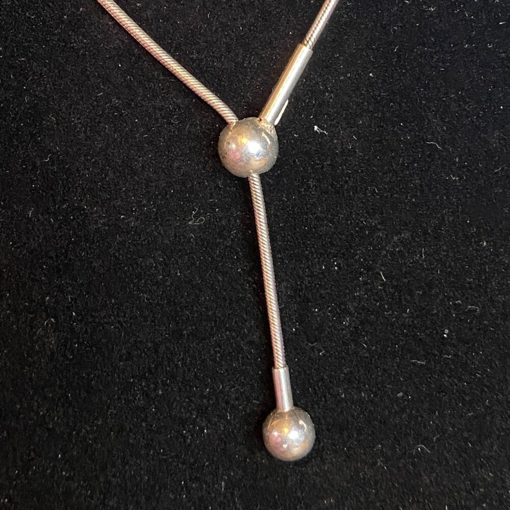 27" Necklace Slider Bolo Snake Chain Ball End-Pieces Jewelry